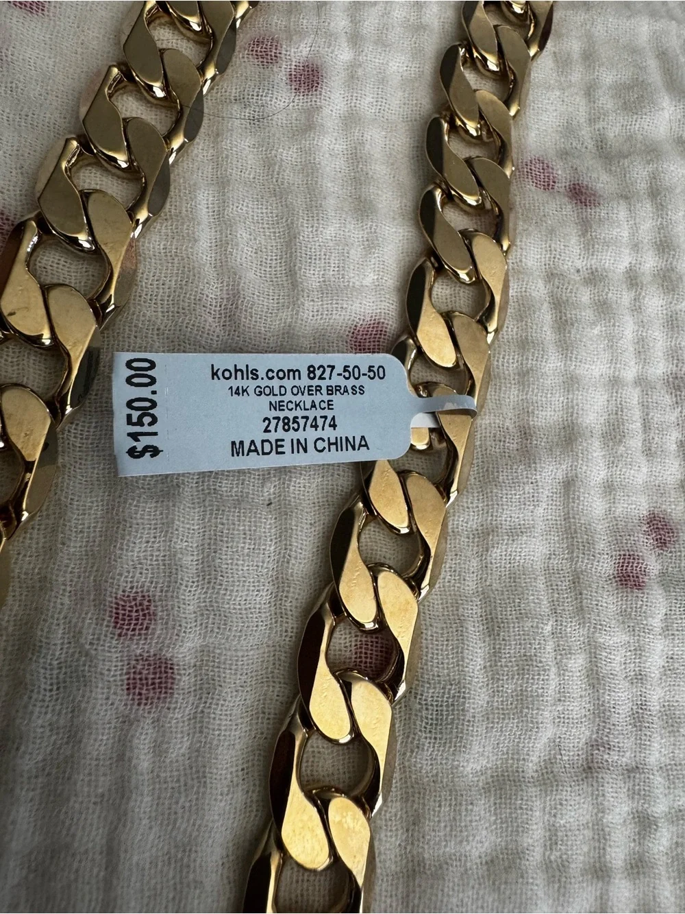 14K Gold Over Brass Cuban Link Necklace from Kohl's